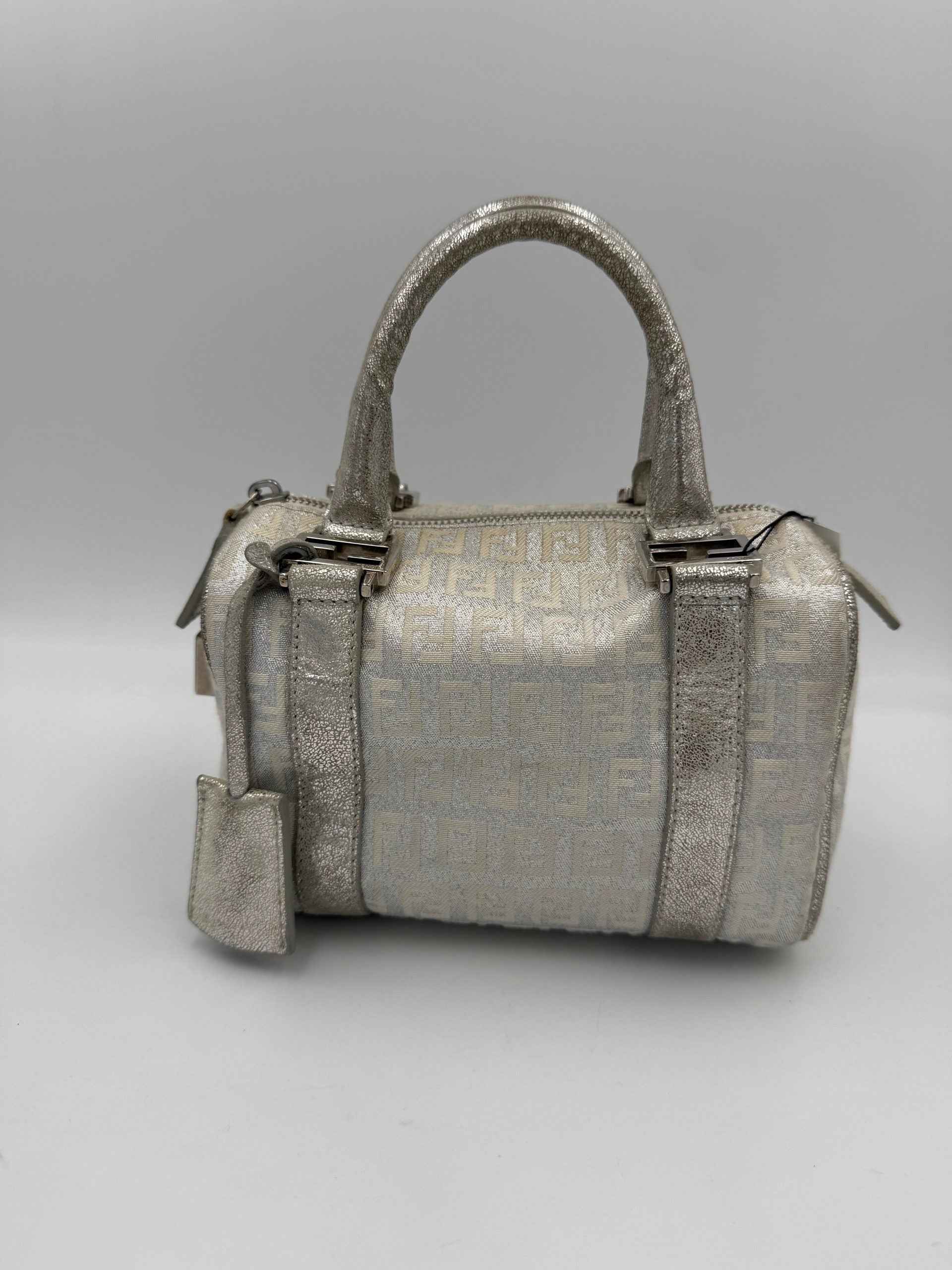 Fendi FENDI Mini Bauletto FF Zucchino Laminated Handbag