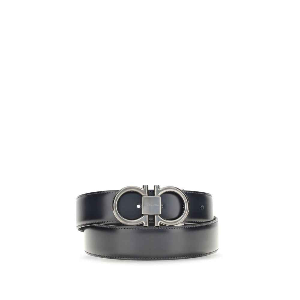Ferragamo Blue Calf Leather Bos Taurus Regular Belt
