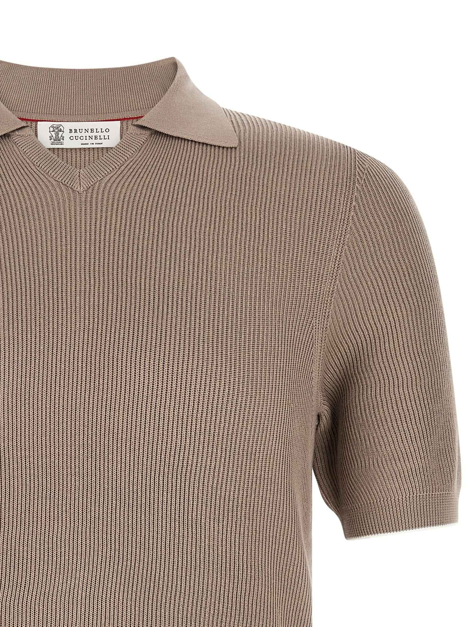 Brunello Cucinelli Brown Cotton Polo Shirt