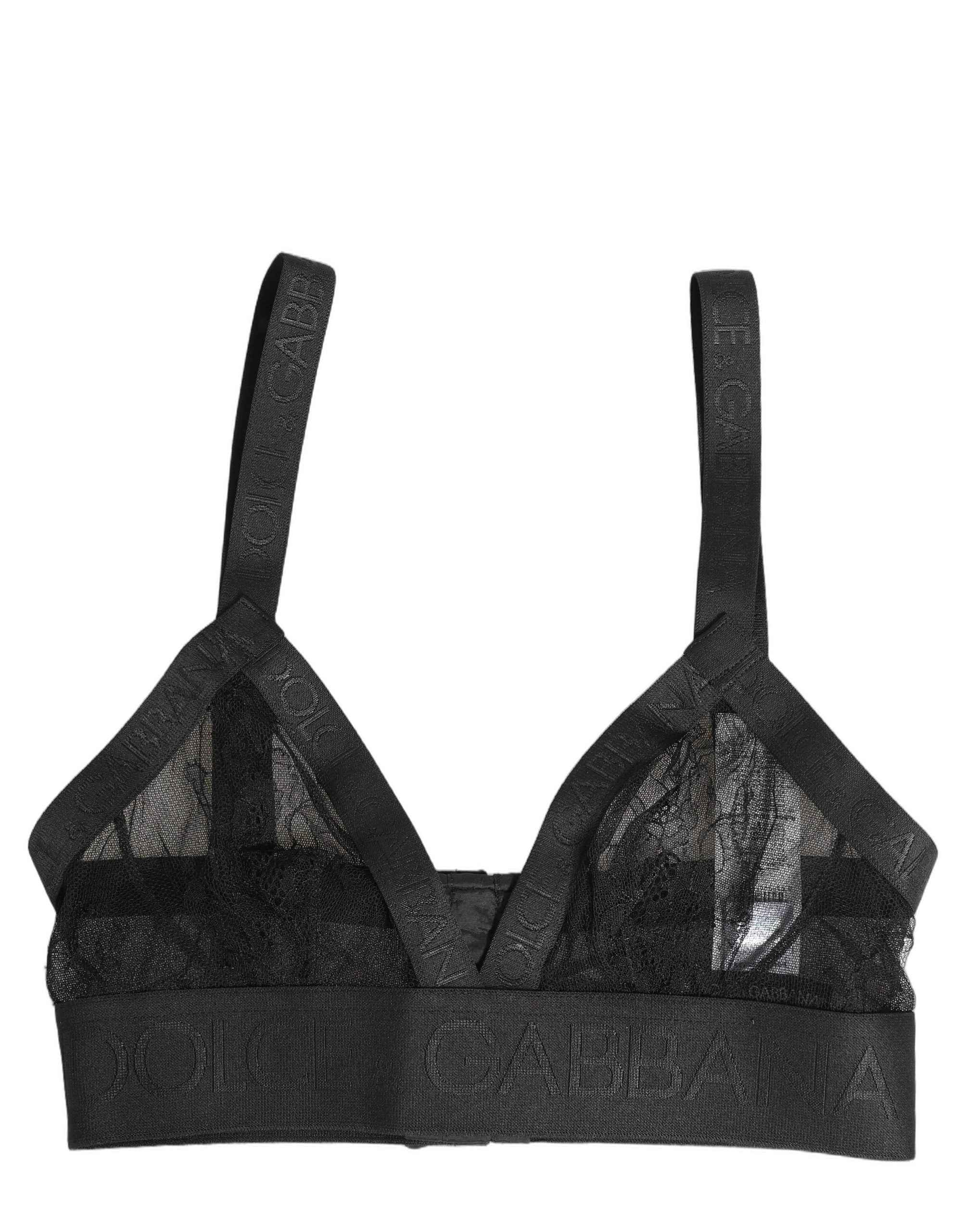 Dolce & Gabbana Black Logo Monogram Soft Cup Brassiere Underwear