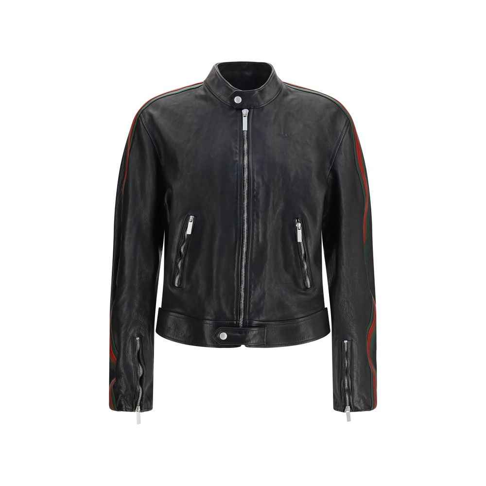 Gucci Black Buffalo Leather Bomber