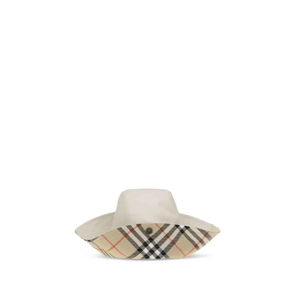Burberry White Cotton Bucket Hat