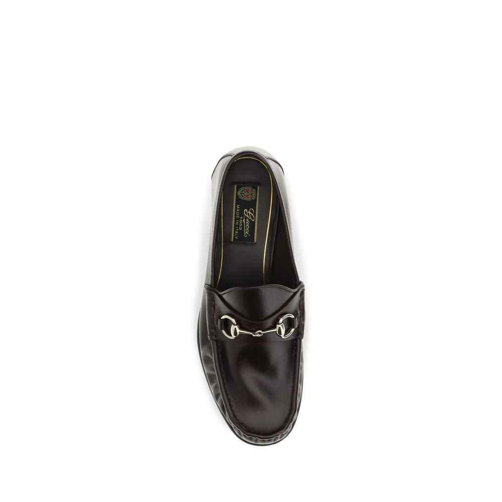 Gucci Brown Calf Leather Bos Taurus Slip-On Loafers