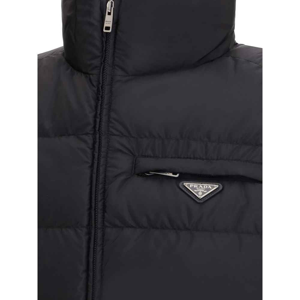 Prada Black Recycled Polyamide Sleeveless Jacket