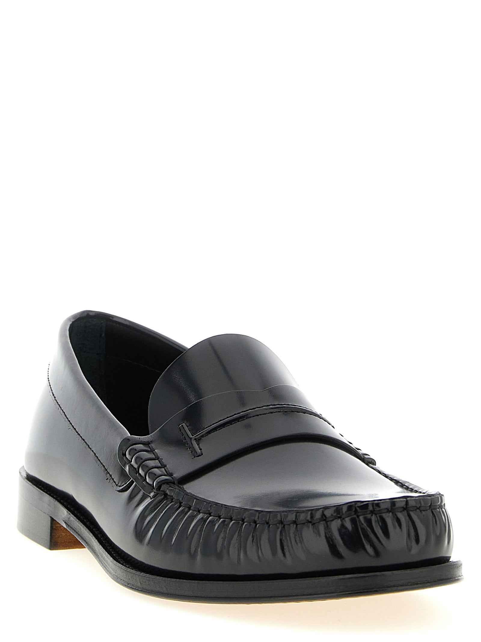 Tom Ford Black Calfskin Slip-On Loafers