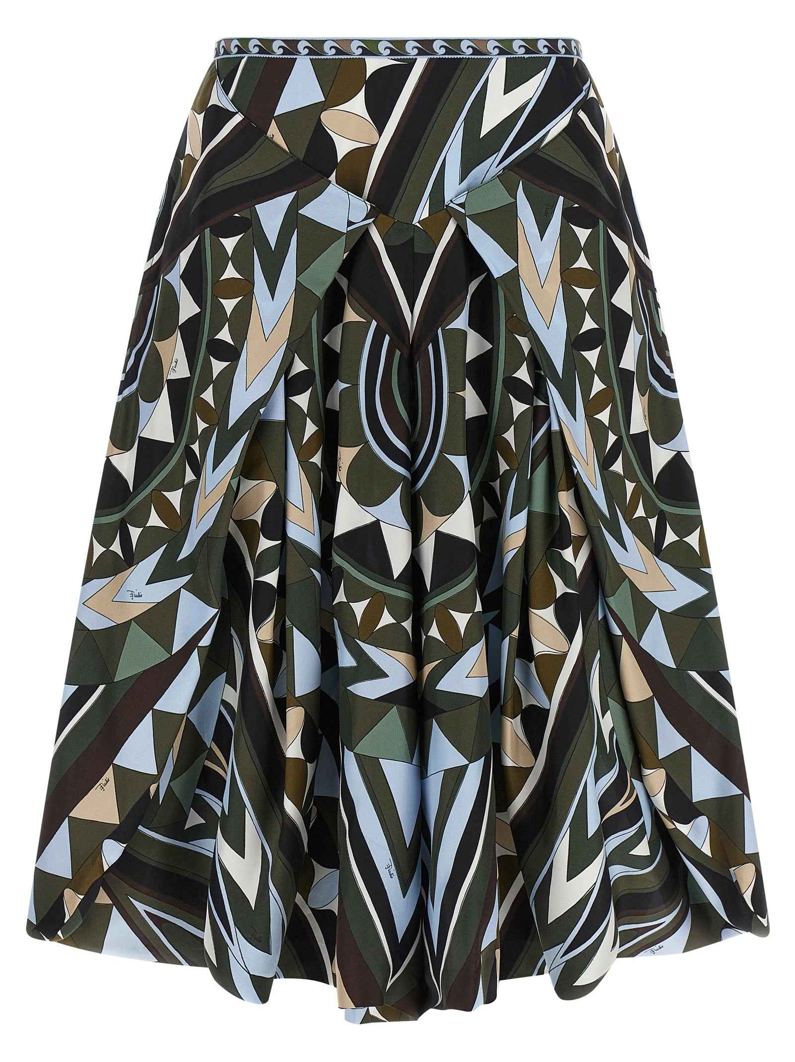 Emilio Pucci Multicolor Silk Midi Skirt