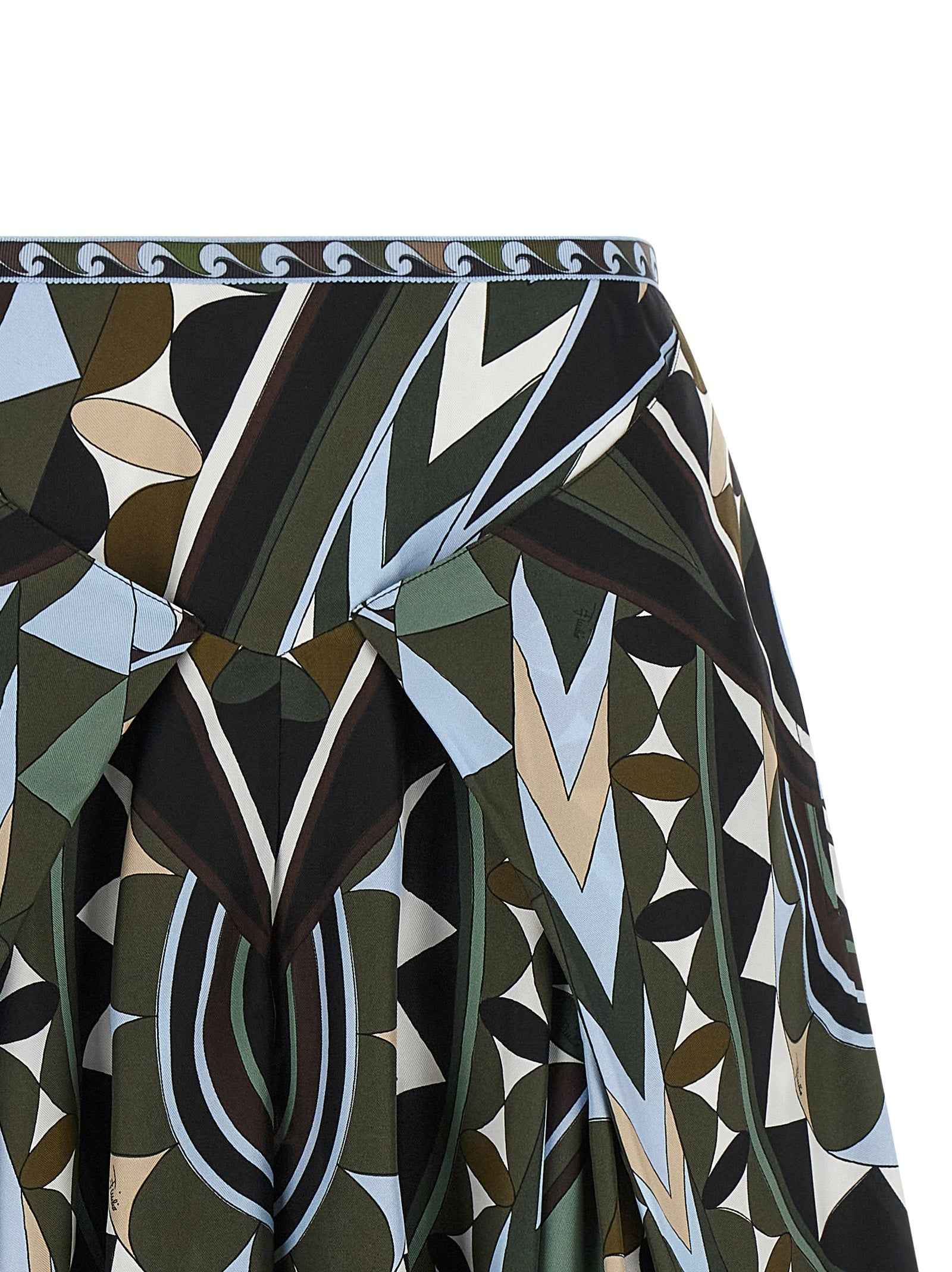 Emilio Pucci Multicolor Silk Midi Skirt
