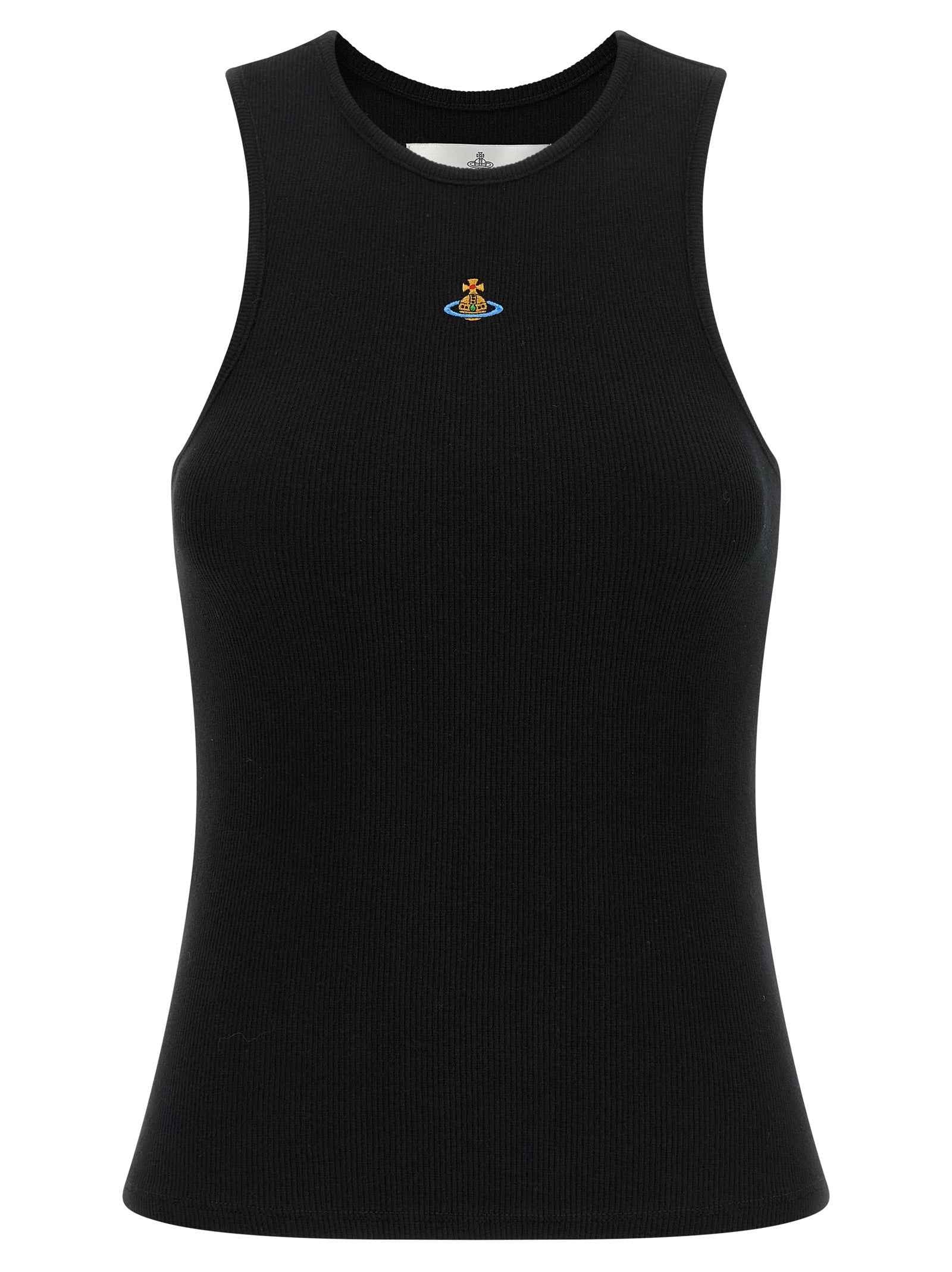Vivienne Westwood Black Cotton Sleeveles T-Shirt
