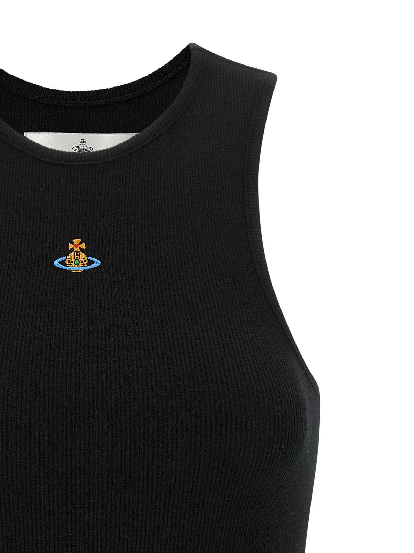 Vivienne Westwood Black Cotton Sleeveles T-Shirt