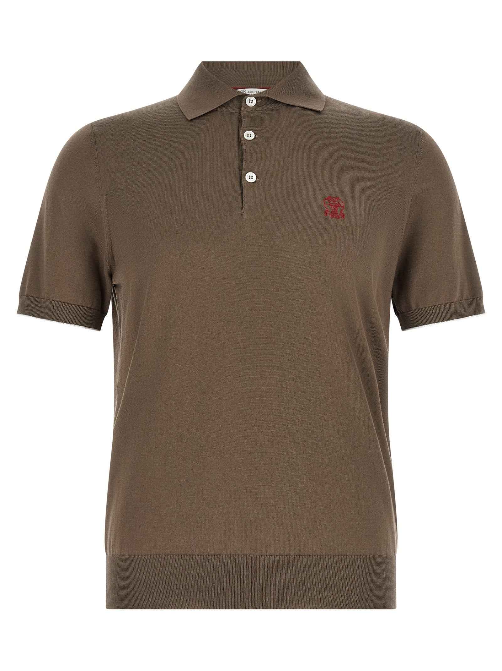 Brunello Cucinelli Brown Cotton Polo Shirt