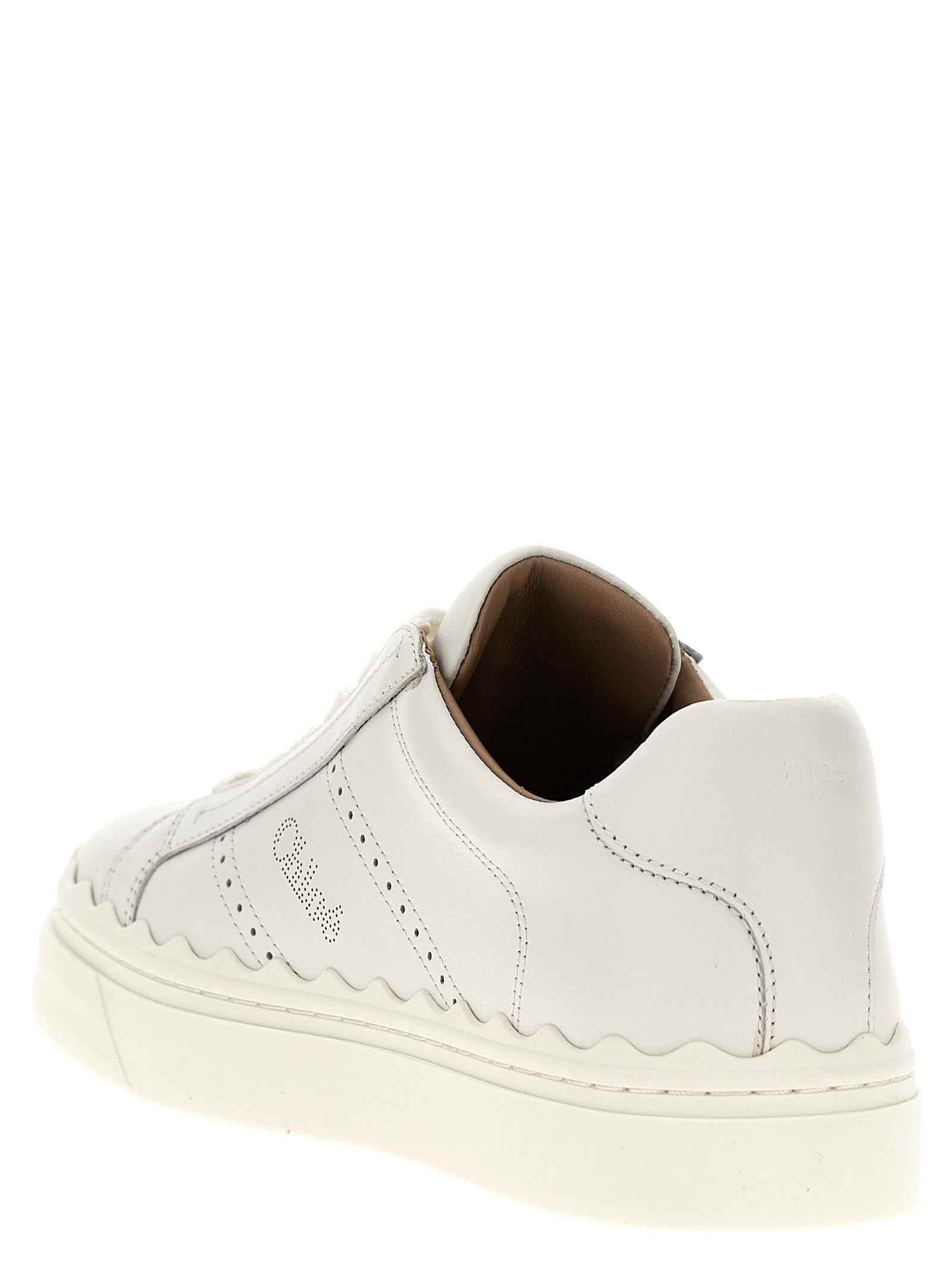 Chloé White Leather Low Top Sneakers