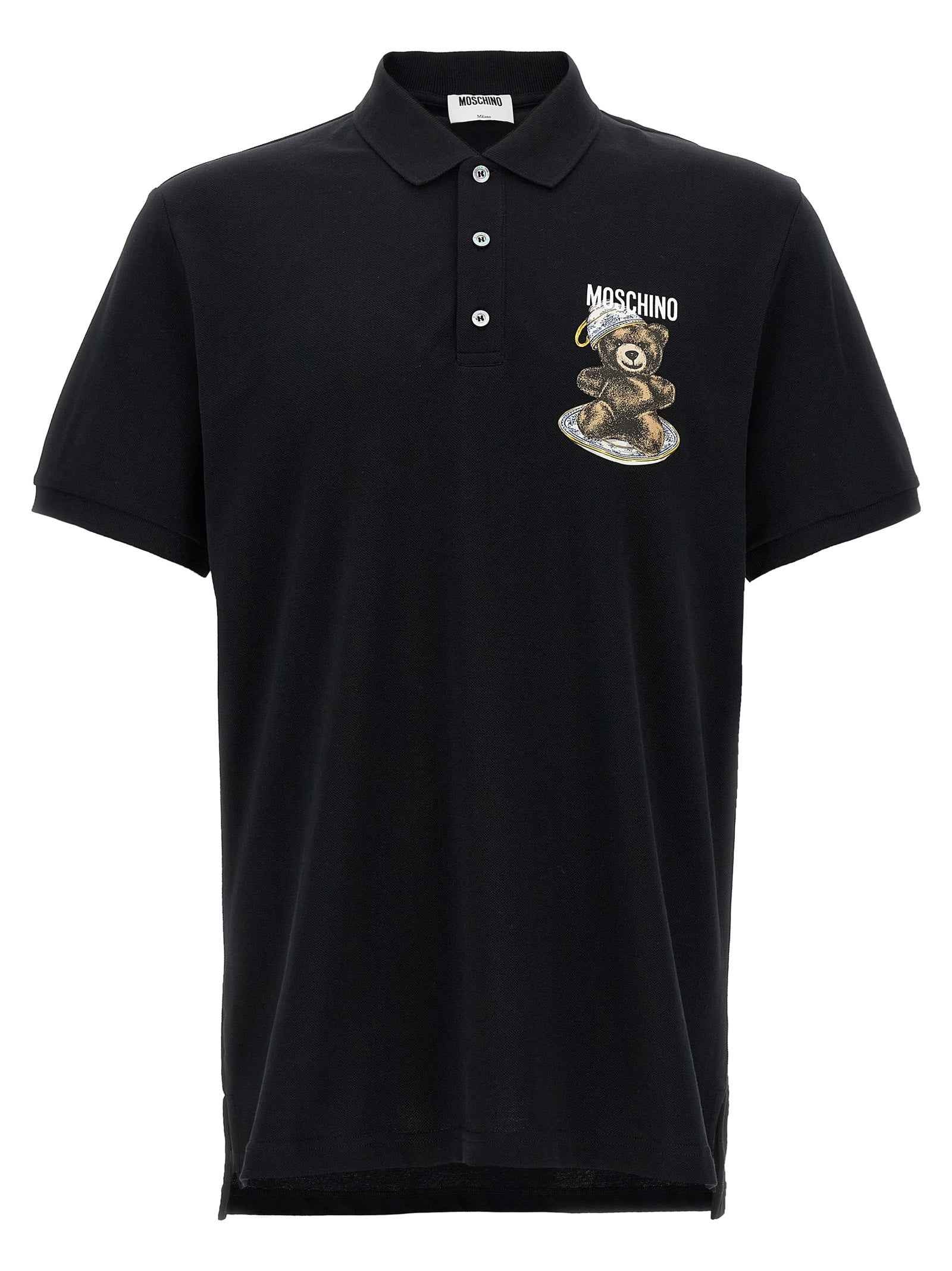 Moschino Black Cotton Polo Shirt
