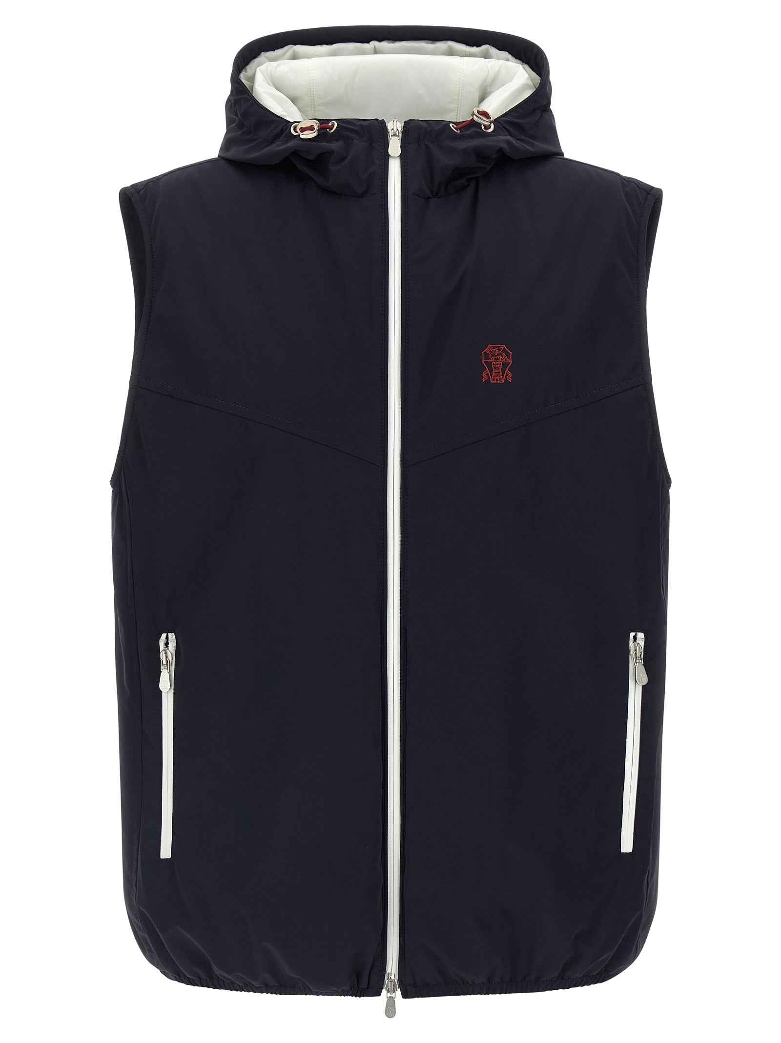 Brunello Cucinelli Blue Polyamide Sleeveless Jacket