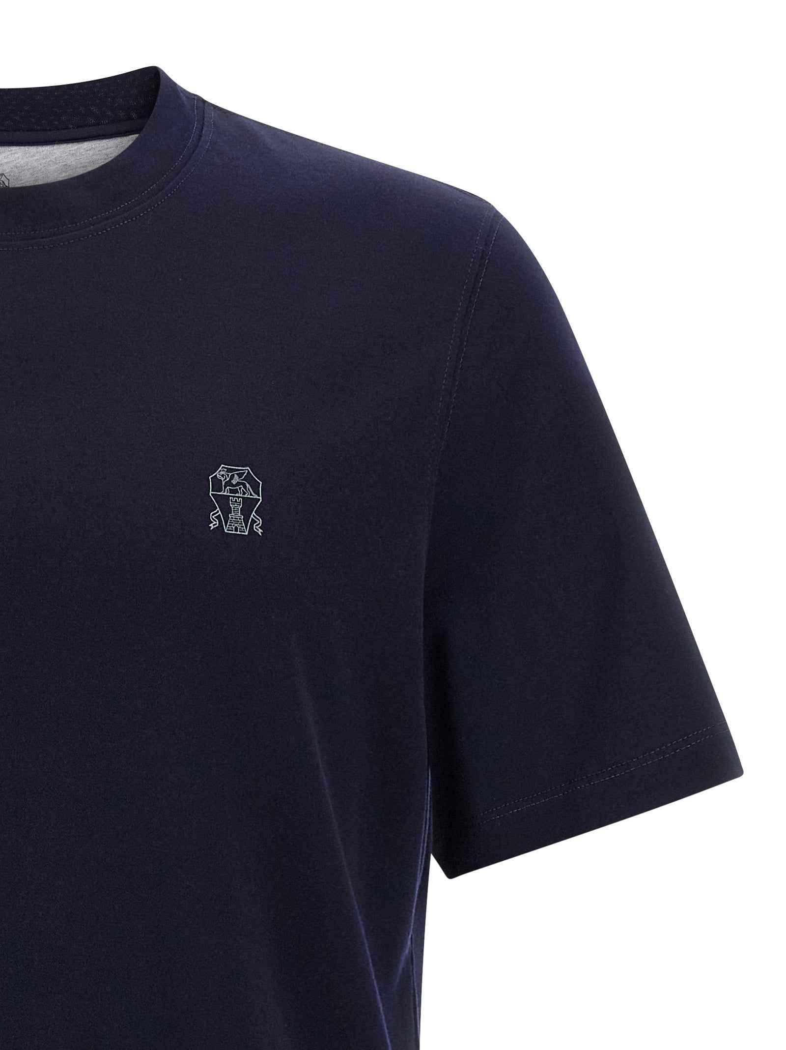Brunello Cucinelli Blue Cotton T-Shirt