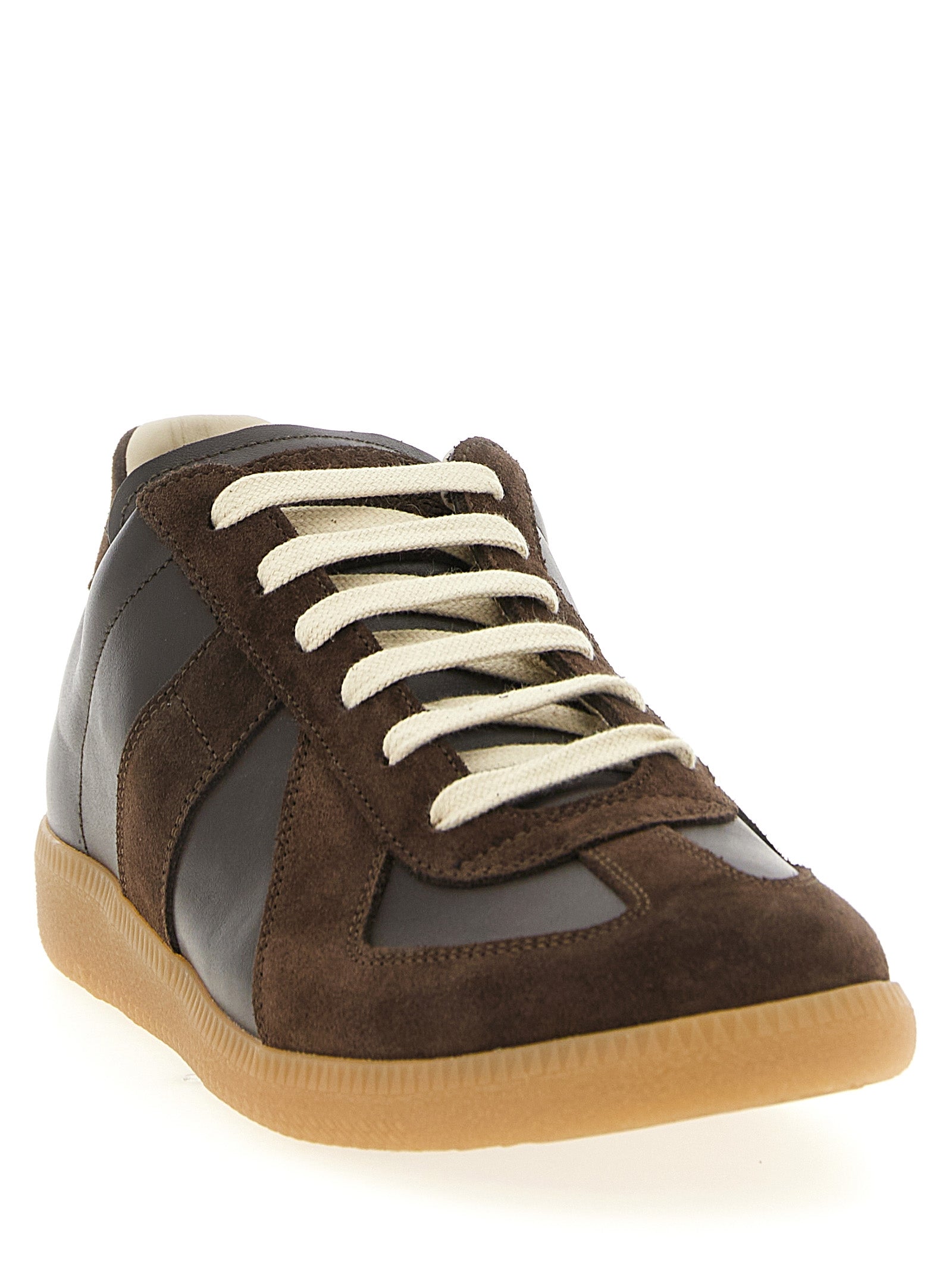 Maison Margiela Brown Calfskin Athletic Sneakers