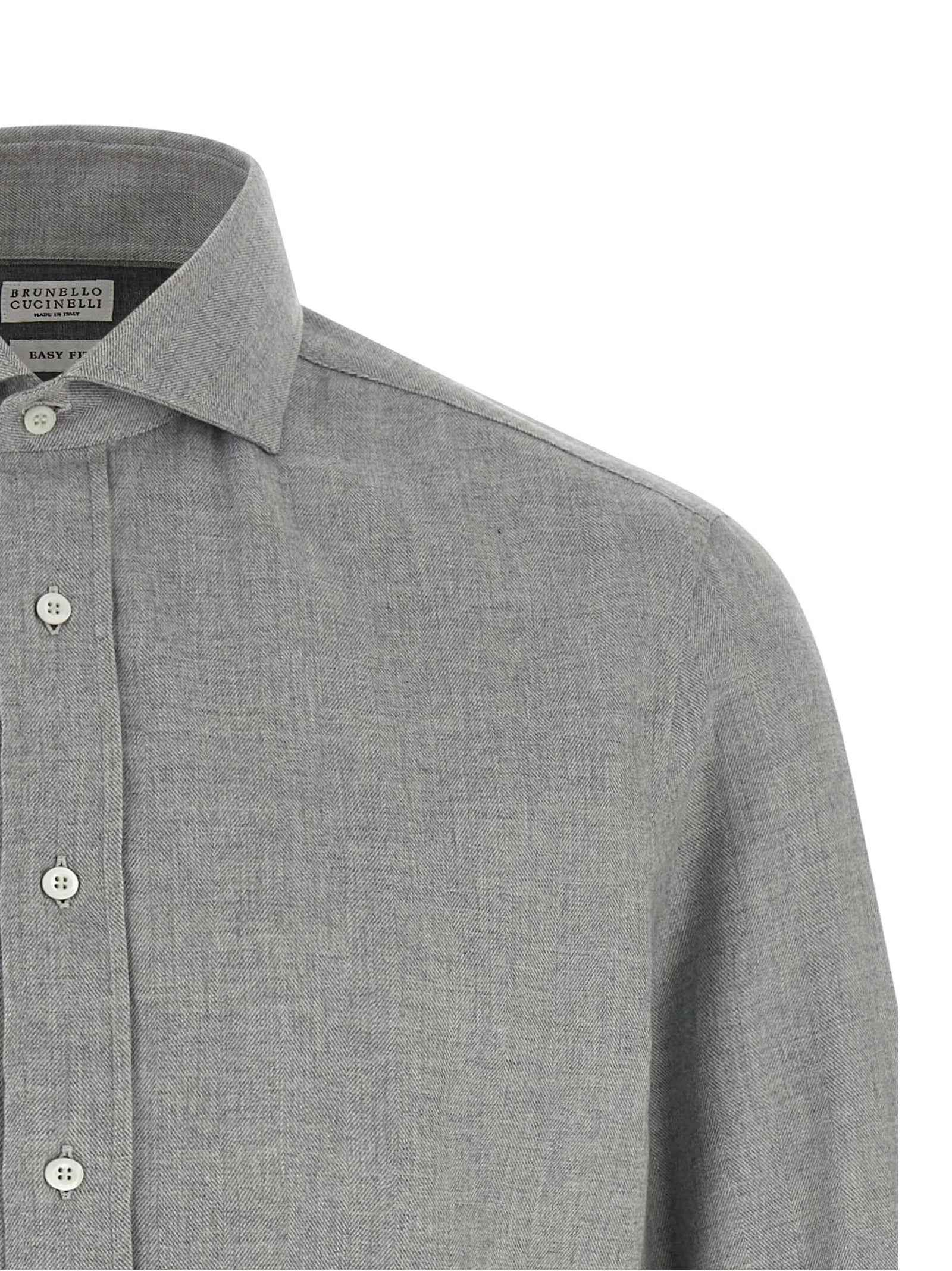 Brunello Cucinelli Gray Cotton Blouse
