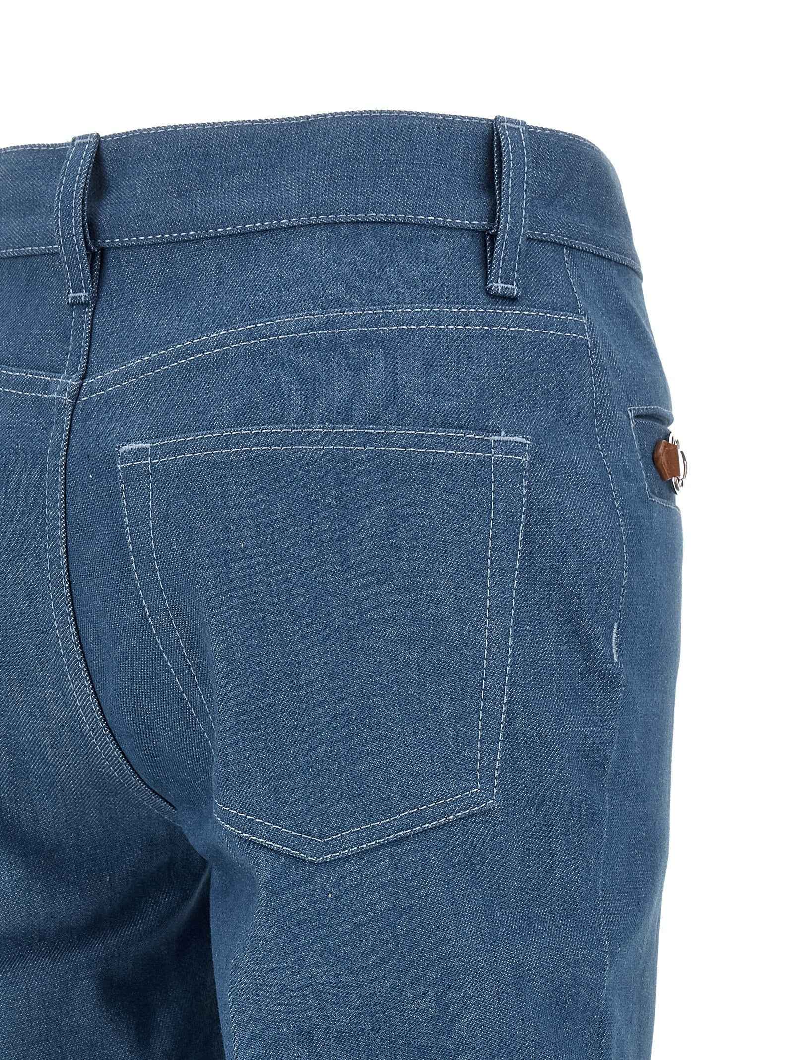 Gucci Blue Cotton Straight-Leg Jeans