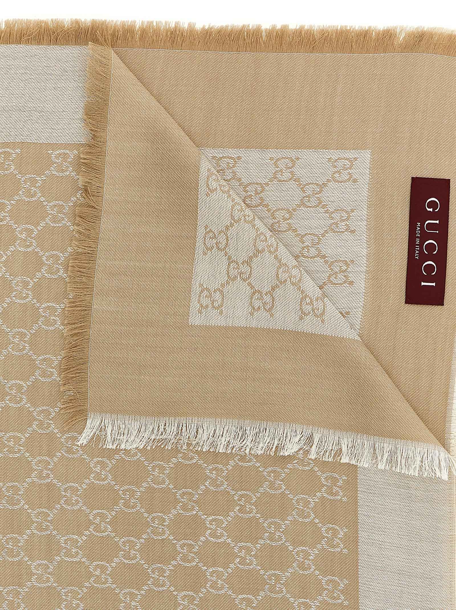 Gucci Beige Silk Scarf