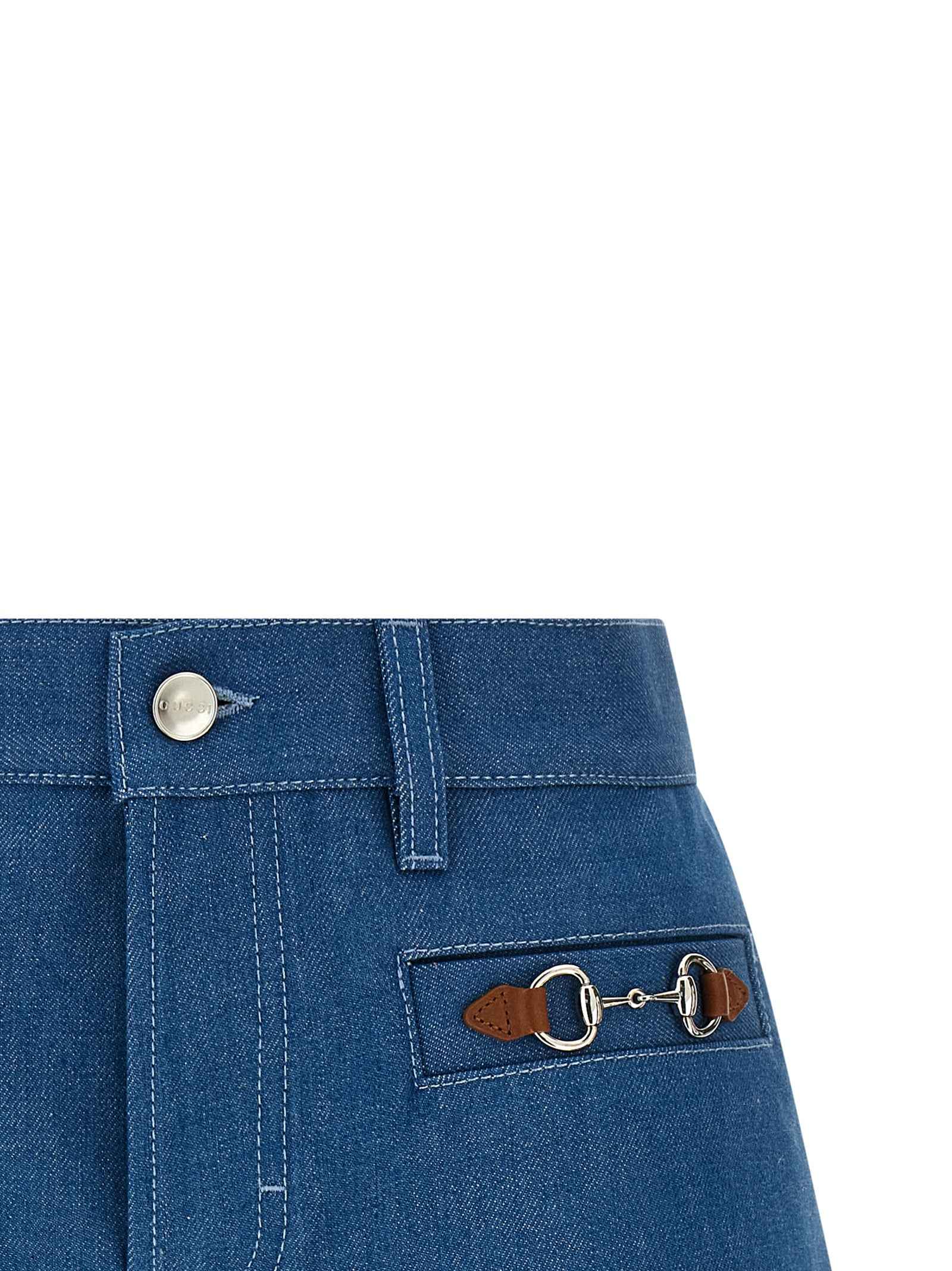 Gucci Blue Cotton Bermuda Shorts