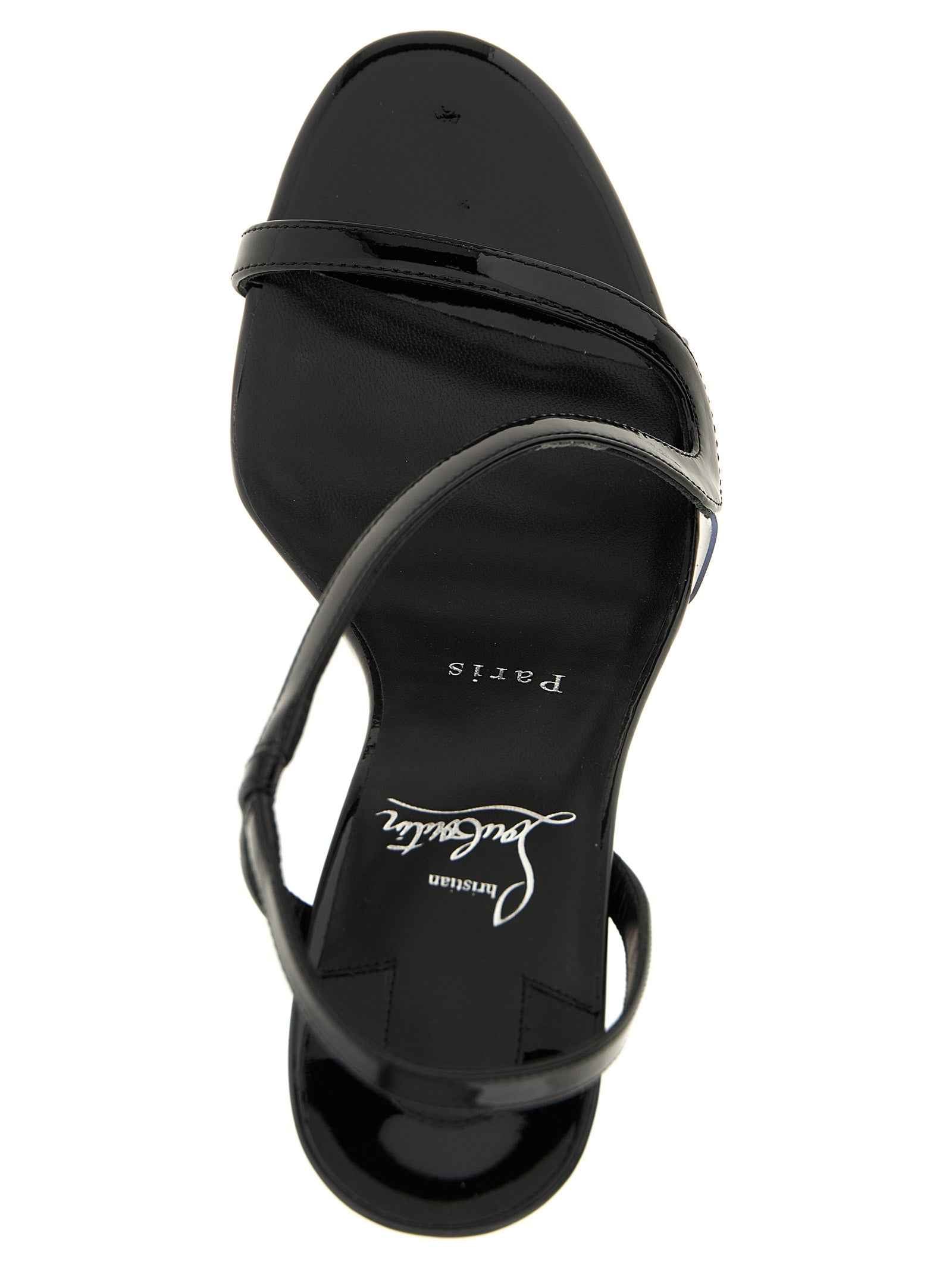 Christian Louboutin Black Calfskin Stiletto Heel Sandals