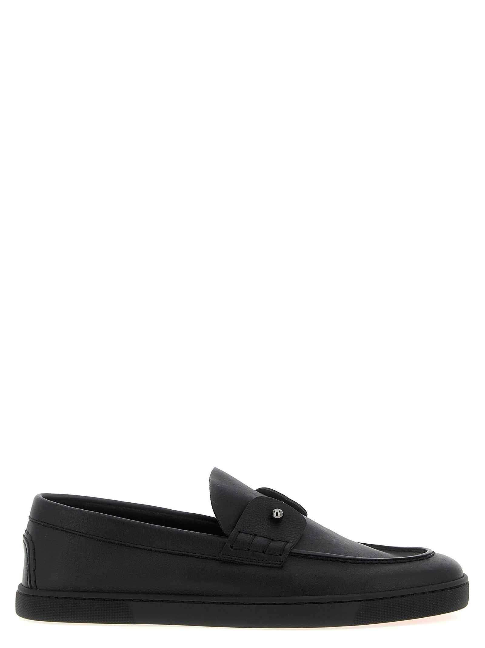 Christian Louboutin Black Calfskin Slip-On Loafers