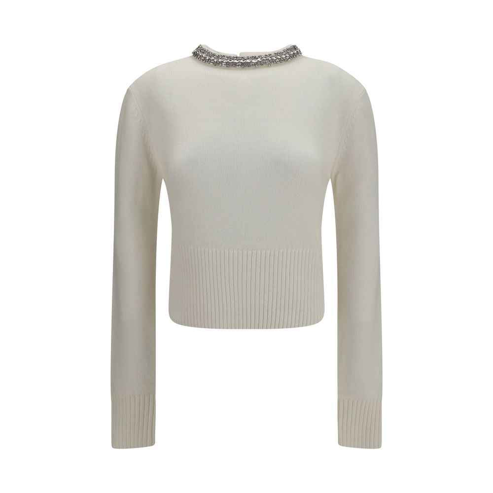 PINKO White Wool Oves Aries Sweatshirt