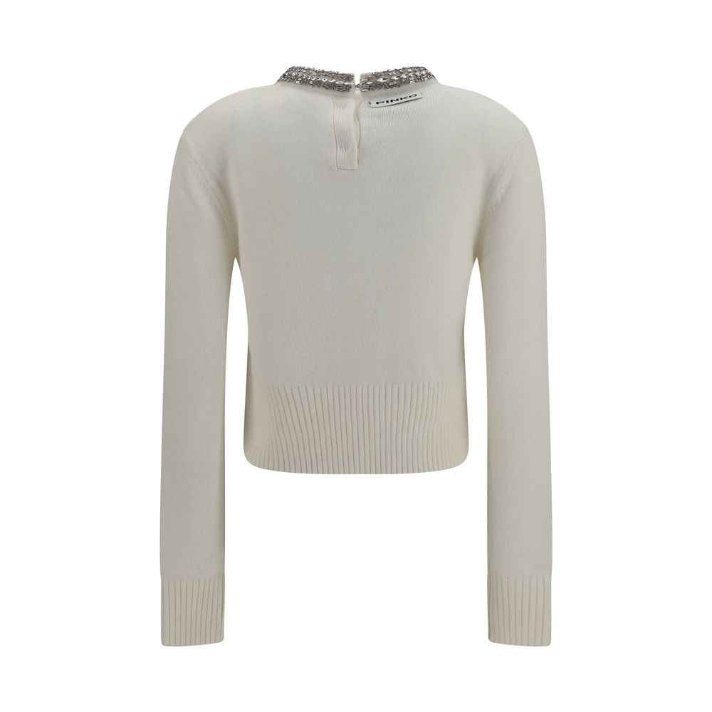 PINKO White Wool Oves Aries Sweatshirt