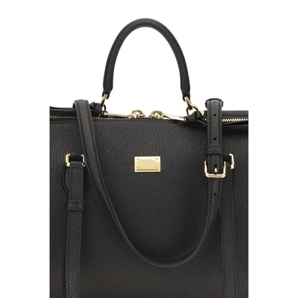 Dolce & Gabbana Black Calf Leather Bos Taurus Shoulder Bag