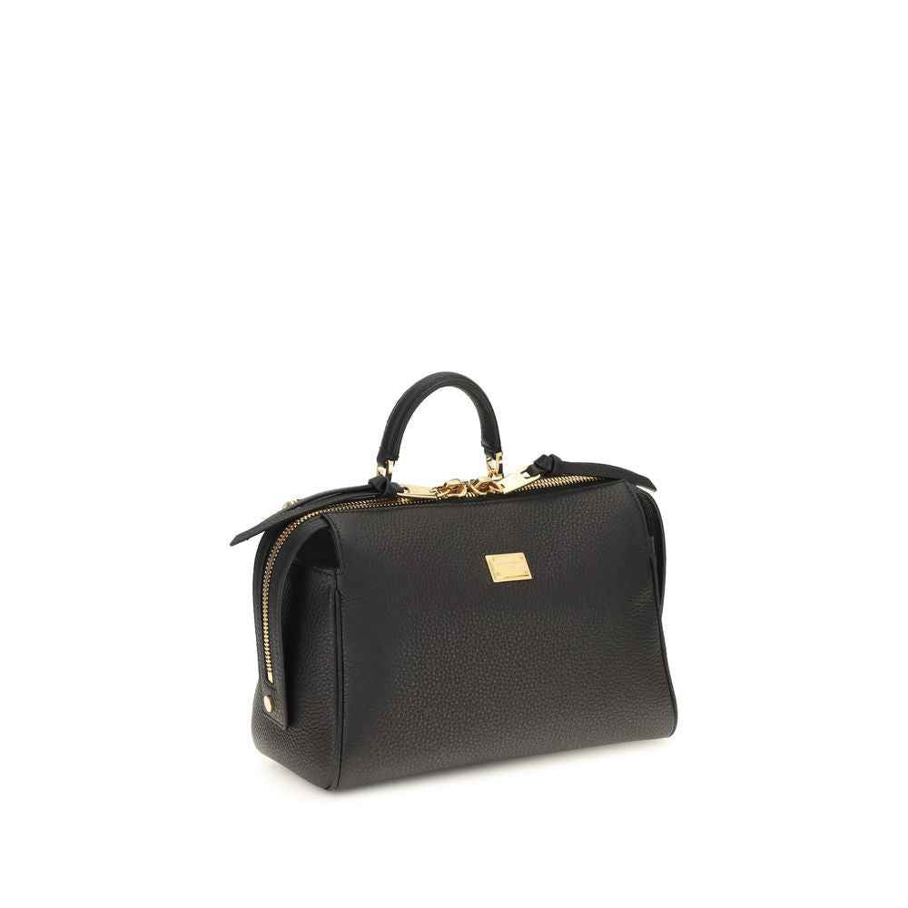 Dolce & Gabbana Black Calf Leather Bos Taurus Handbag