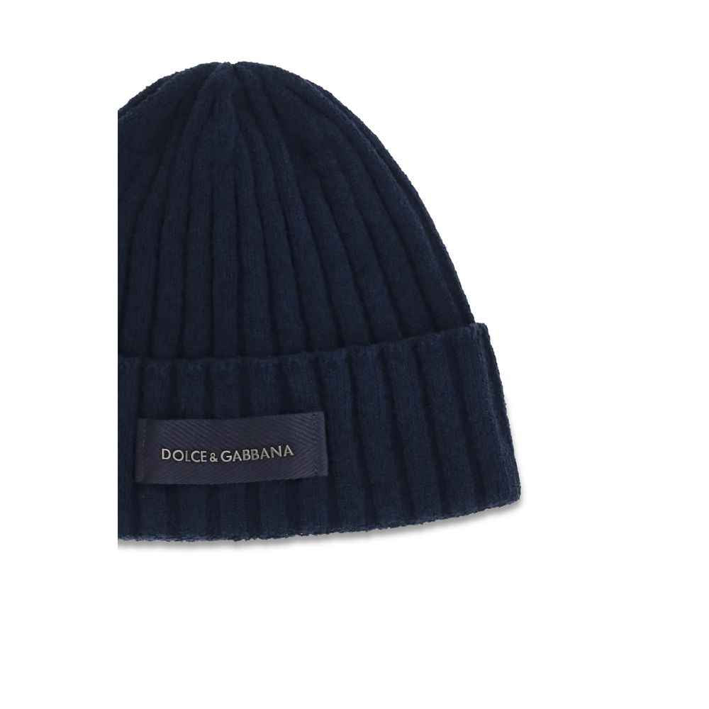 Dolce & Gabbana Blue Wool Oves Aries Beanie