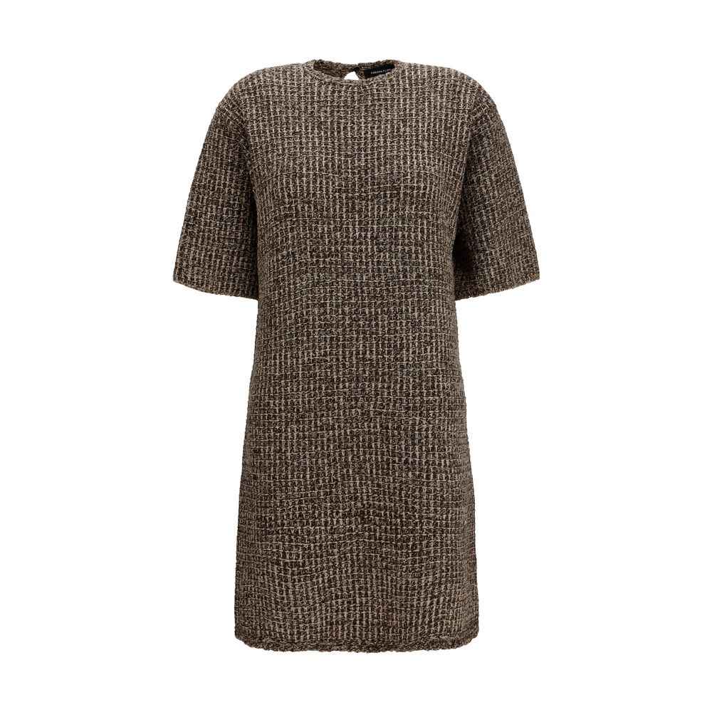 Fabiana Filippi Brown Wool Oves Aries Casual Dress