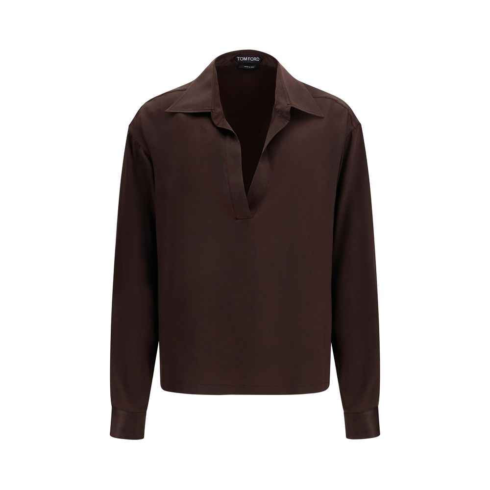 Tom Ford Brown Silk Dress Shirt