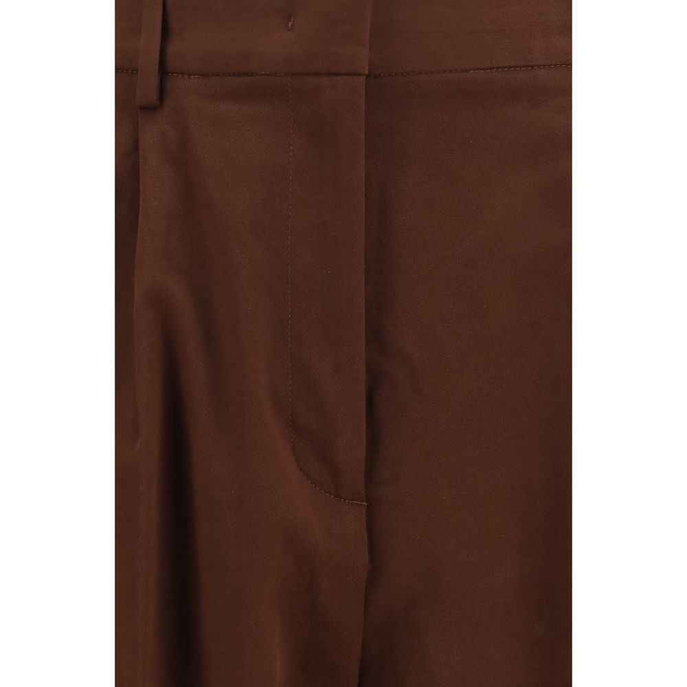 Fabiana Filippi Brown Cotton Casual Pants