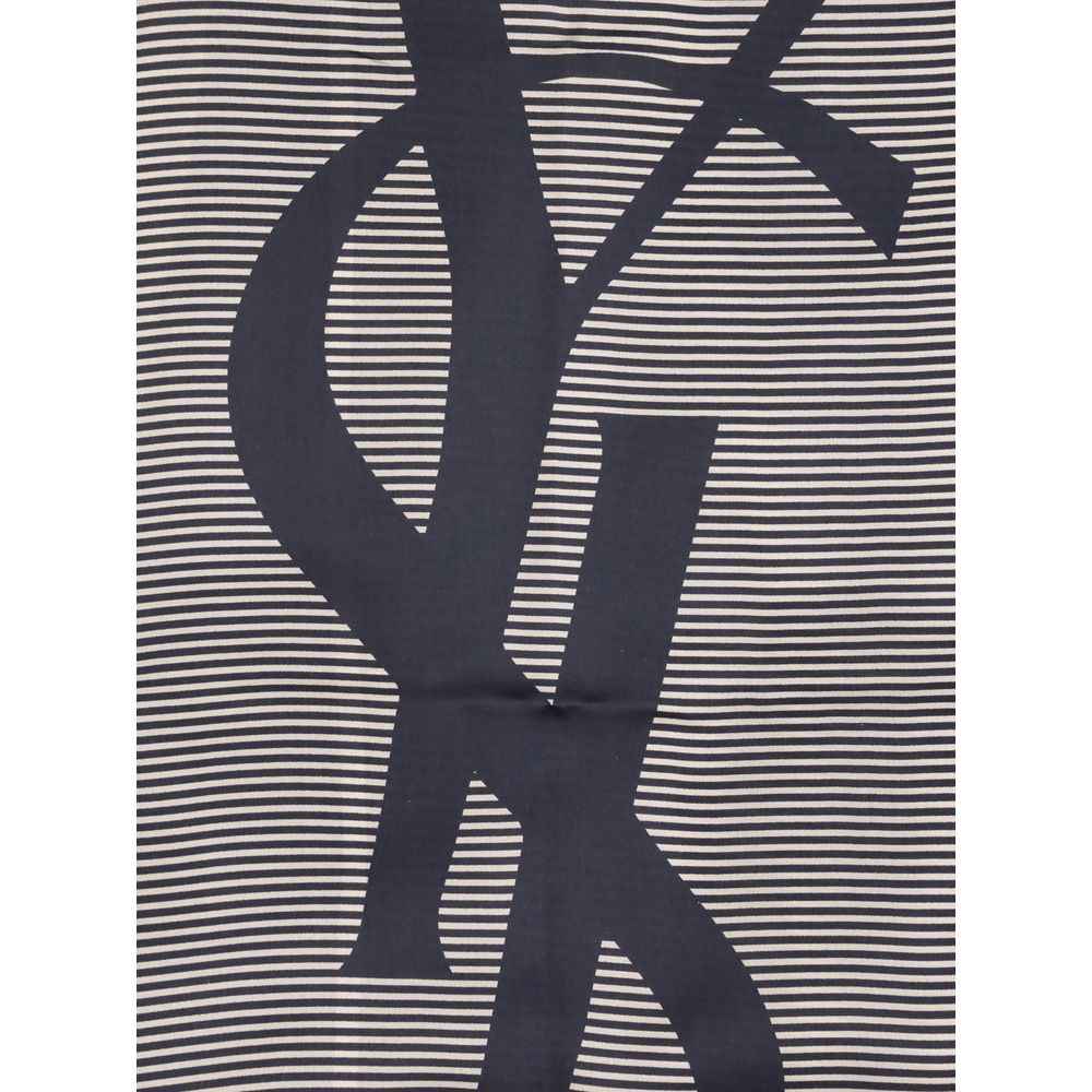 Saint Laurent Blue Silk Scarf