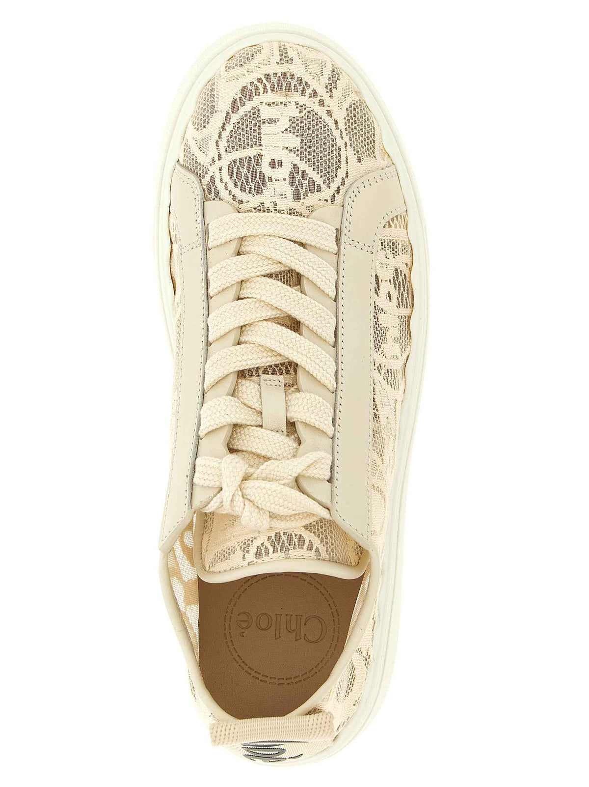 Chloé Beige Polyamide Low Top Sneakers