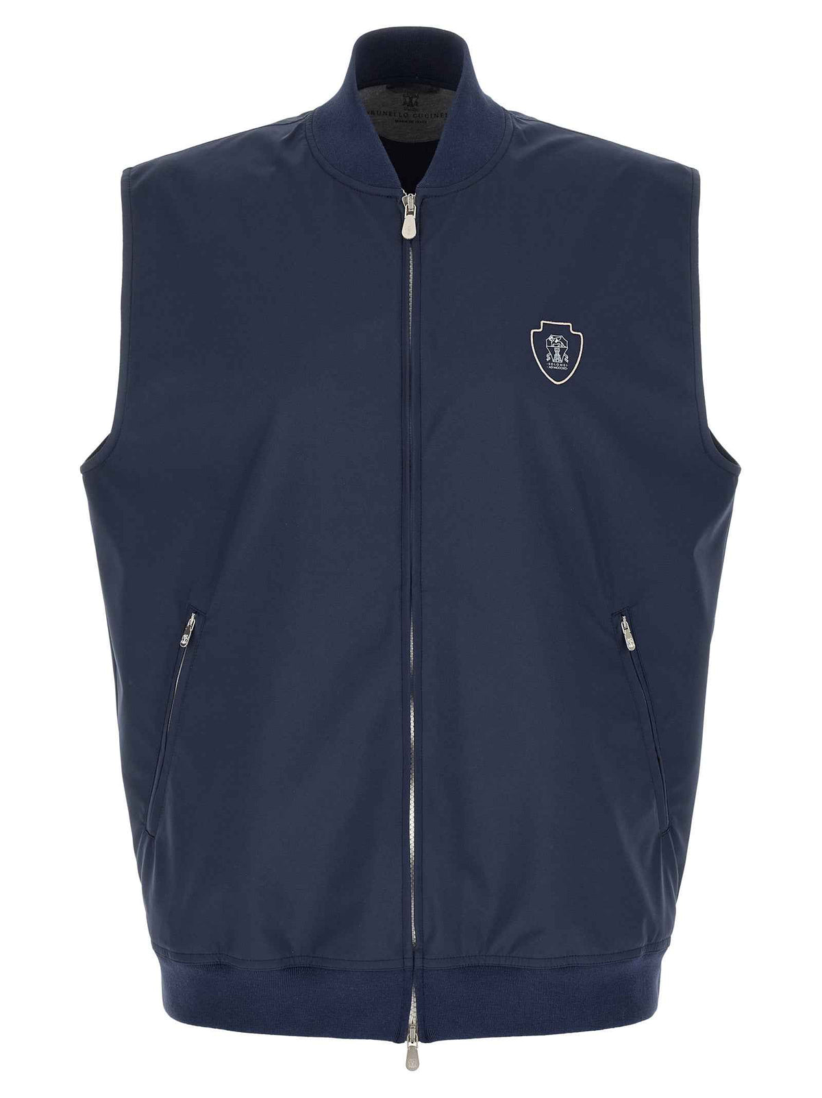 Brunello Cucinelli Blue Polyester Sleeveless Jacket