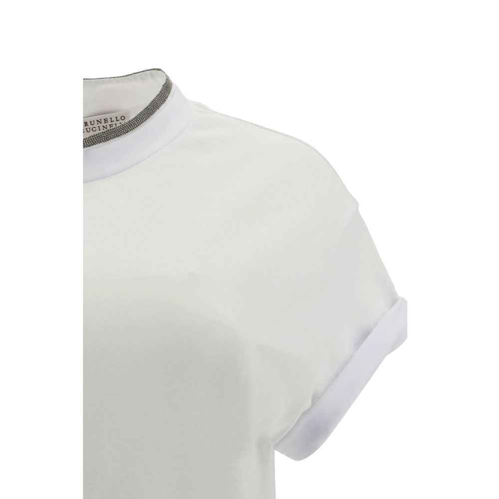 Brunello Cucinelli White Elastane T-Shirt