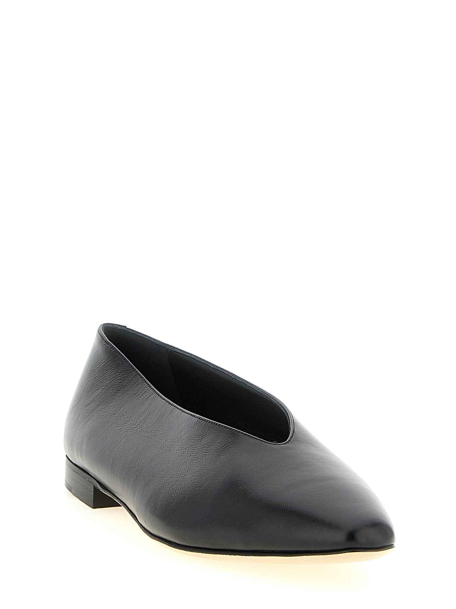 Jimmy Choo Black Leather Ballet Flats