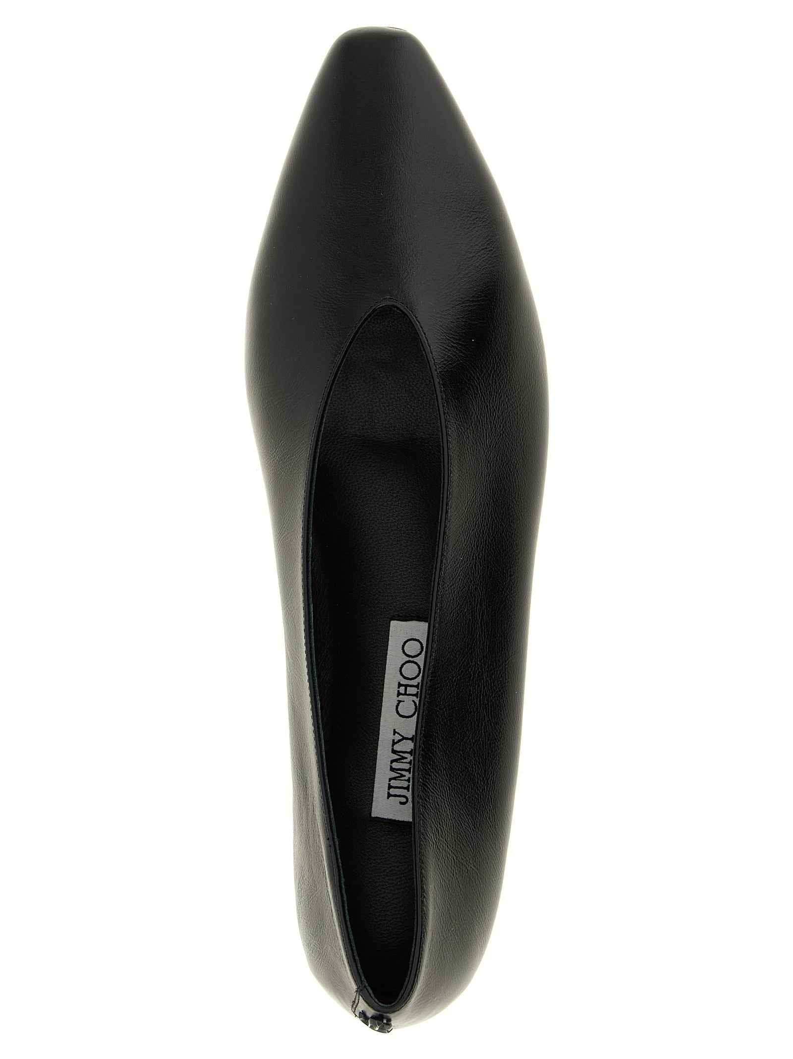 Jimmy Choo Black Leather Ballet Flats