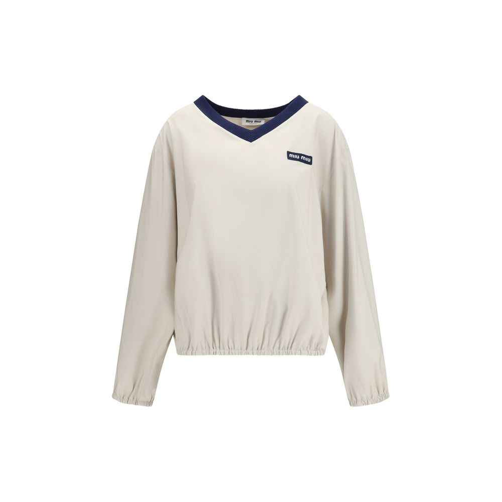 Miu Miu Beige Recycled Polyester Sweatshirt