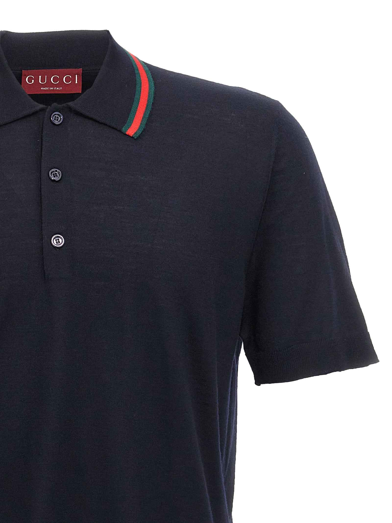 Gucci Blue Wool Polo Shirt