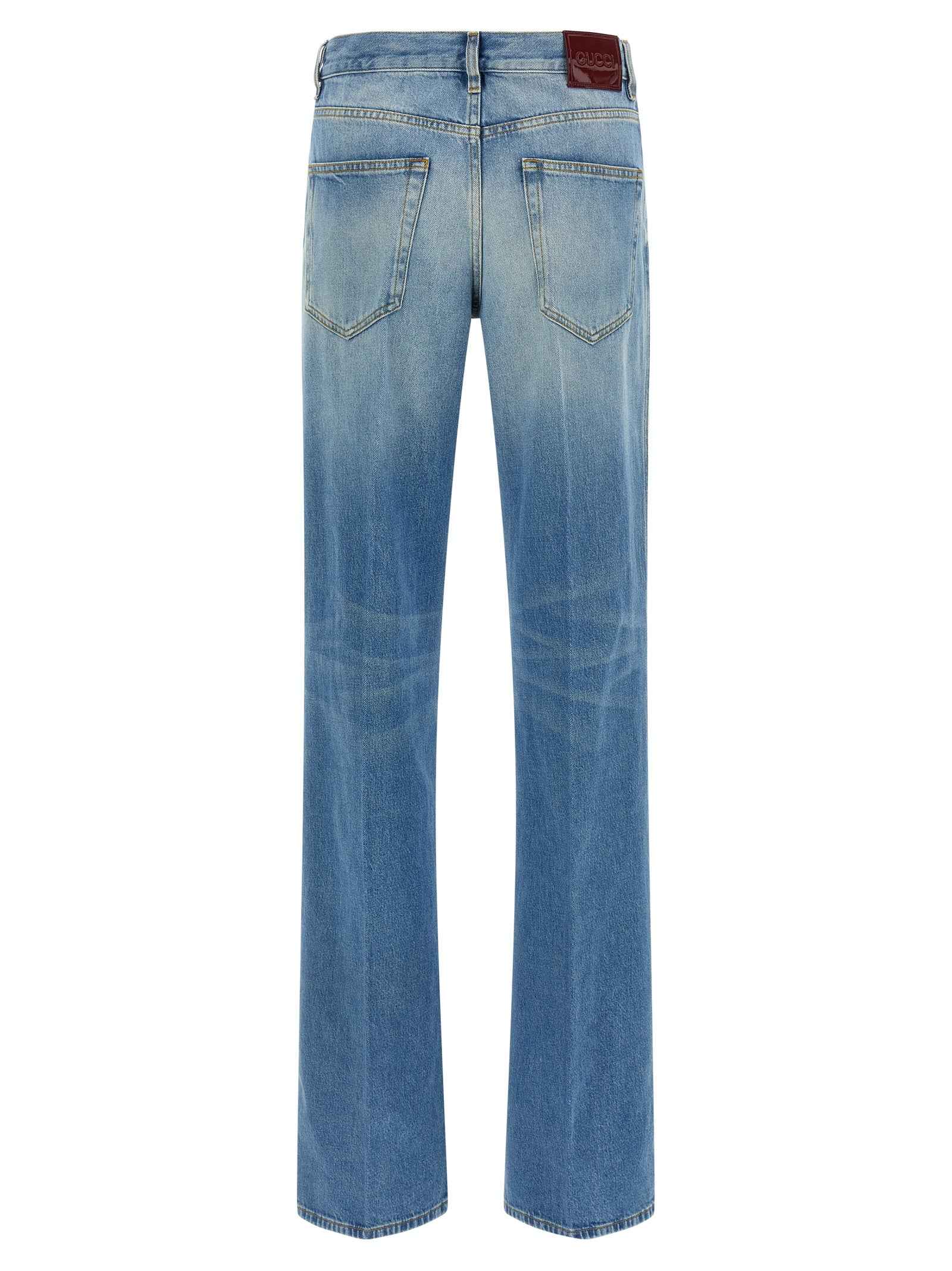 Gucci Blue Cotton Flared Jeans