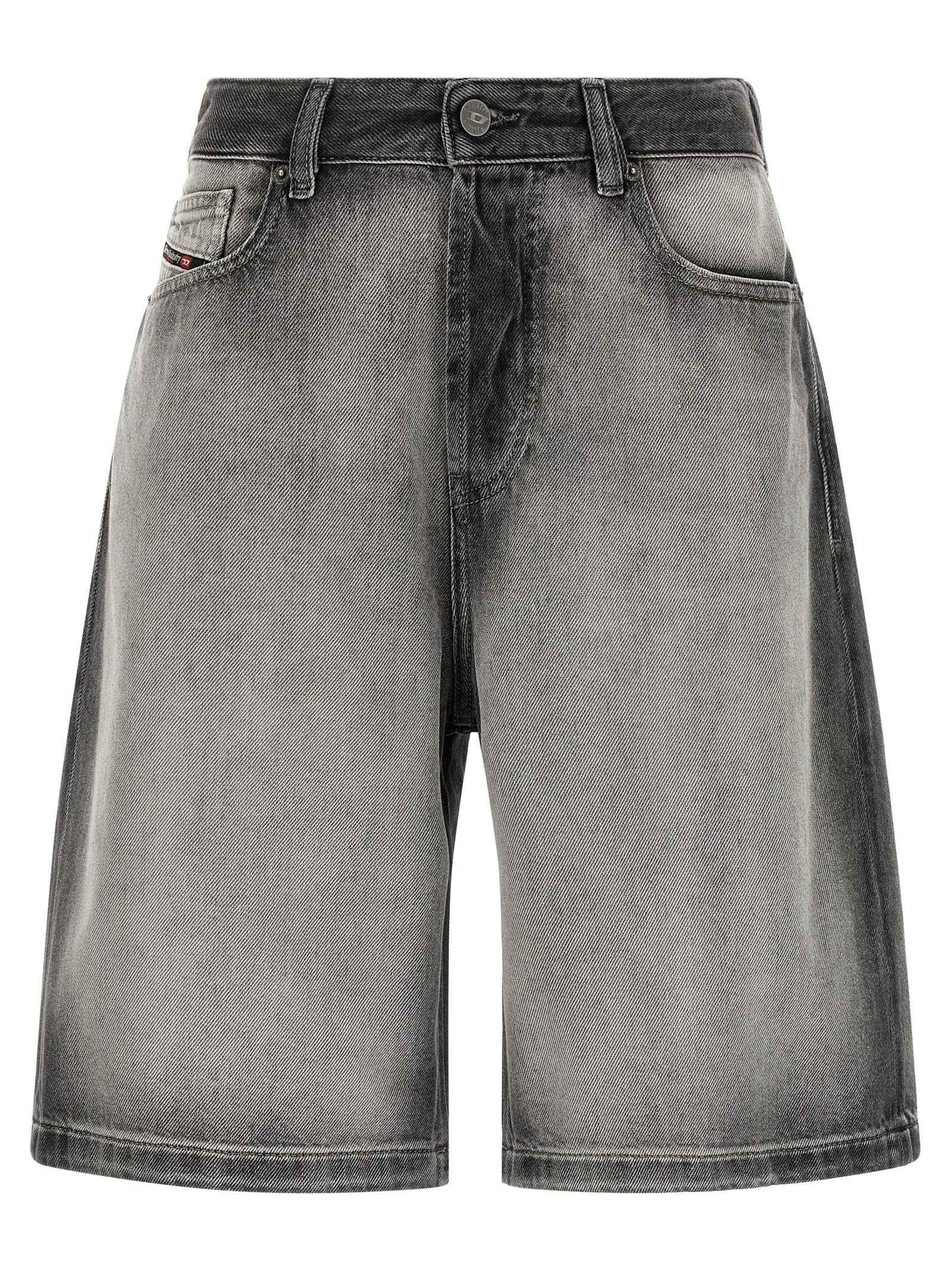 Diesel Gray Cotton Bermuda Shorts