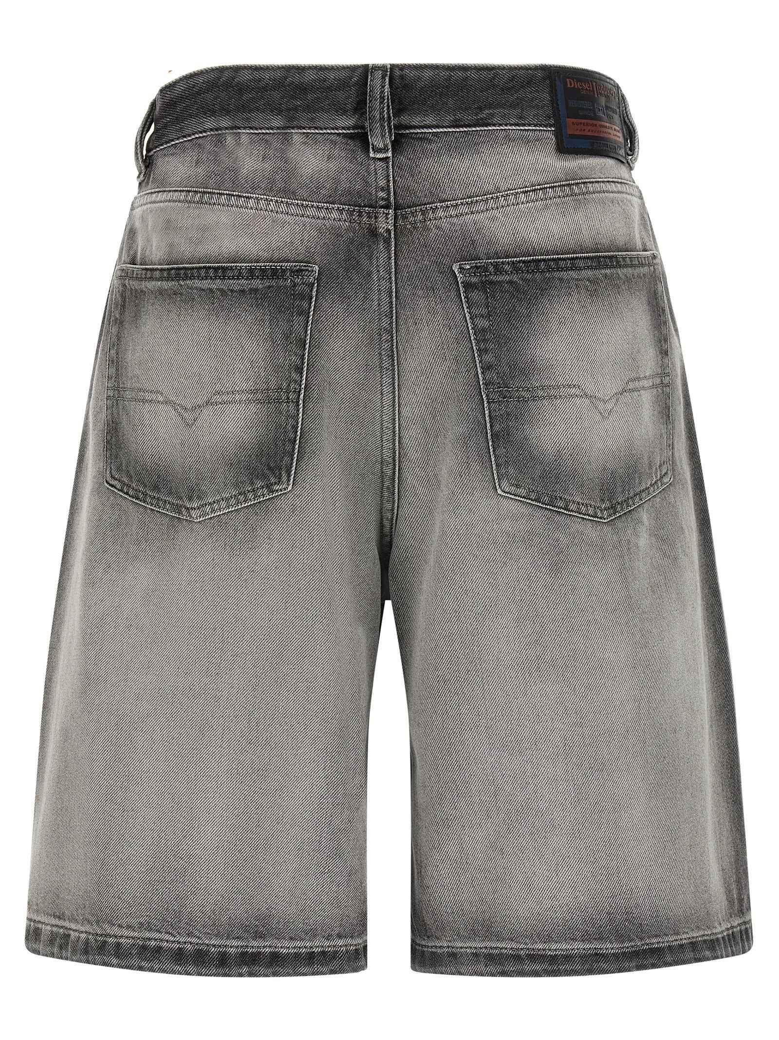 Diesel Gray Cotton Bermuda Shorts