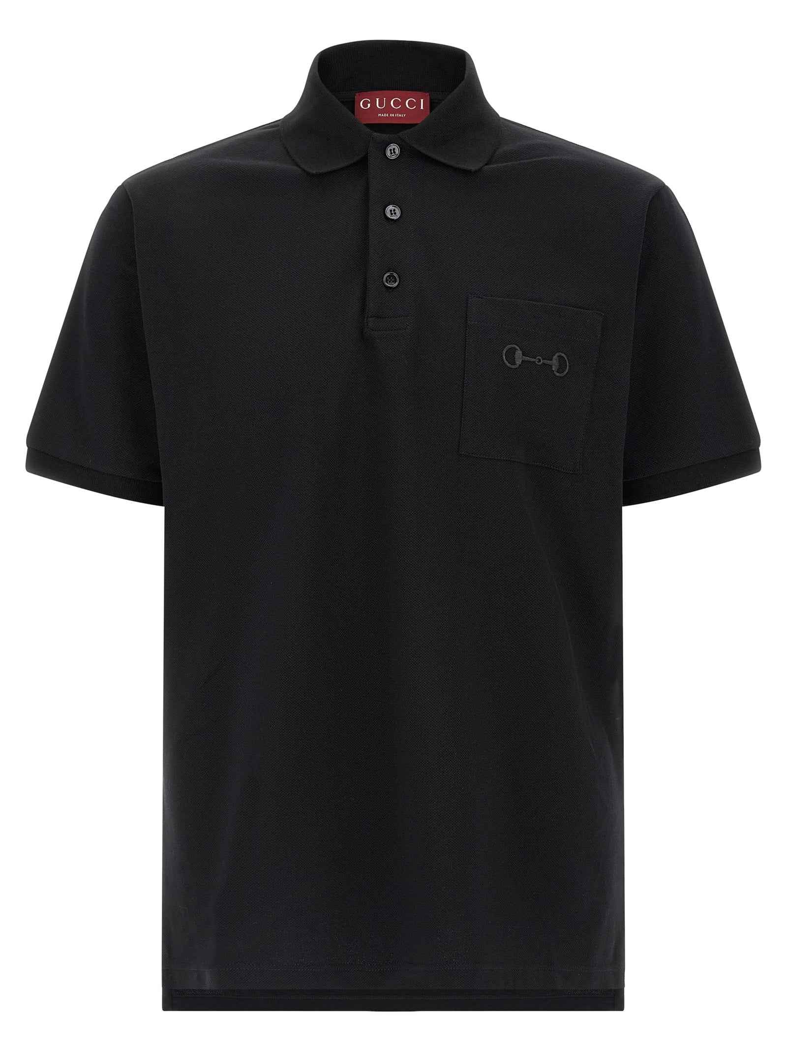 Gucci Black Cotton Polo Shirt
