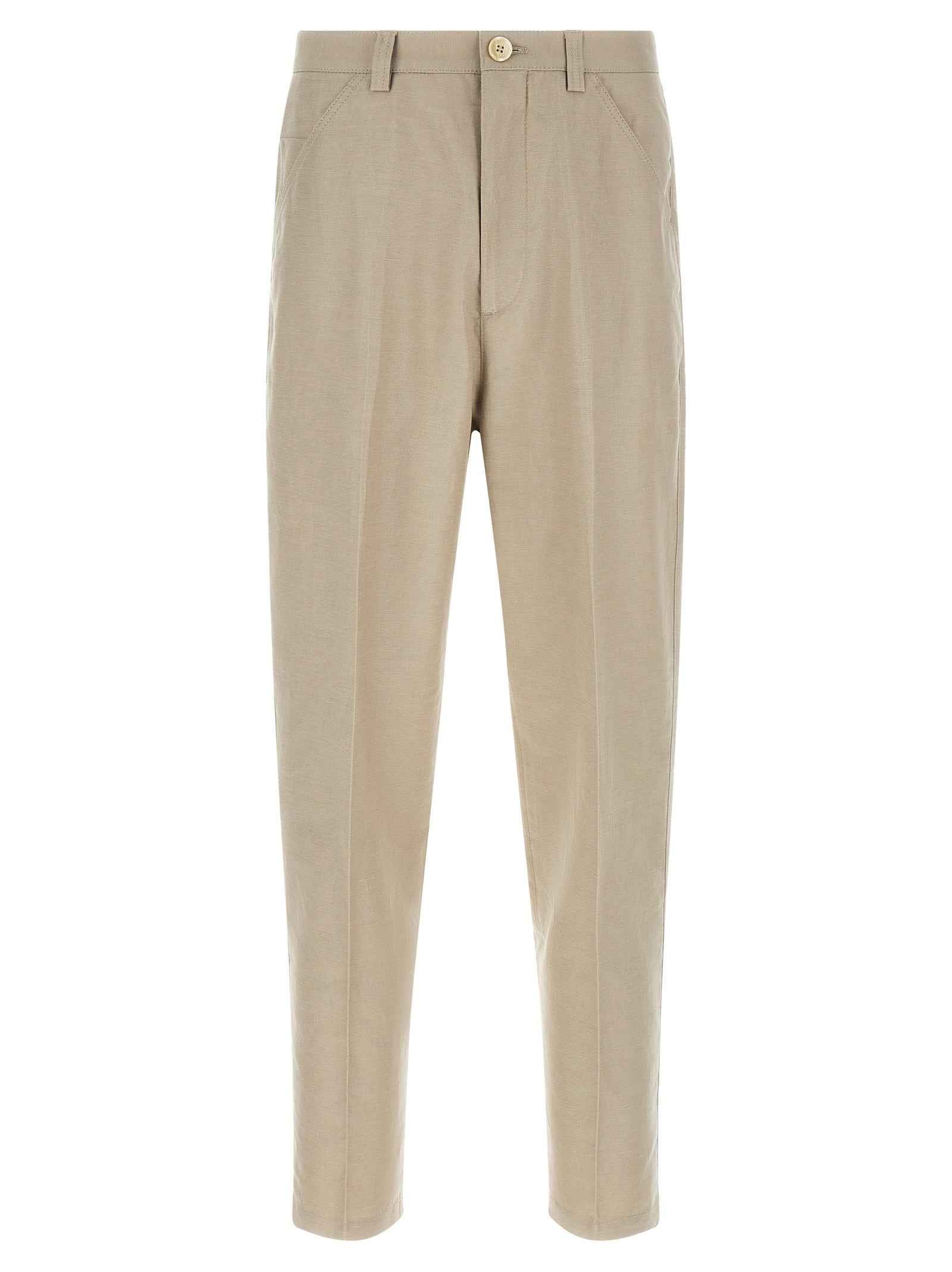 Brunello Cucinelli Brown Cotton Casual Pants