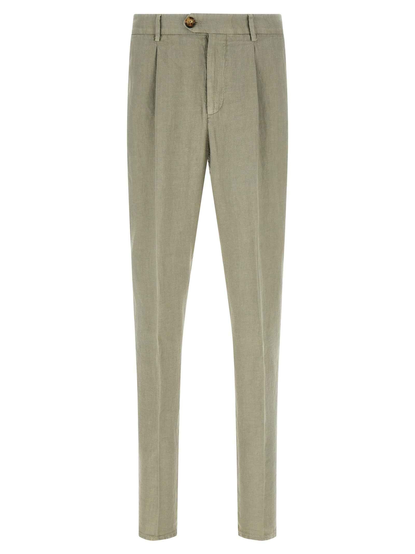 Brunello Cucinelli Bicolor Linen Casual Pants