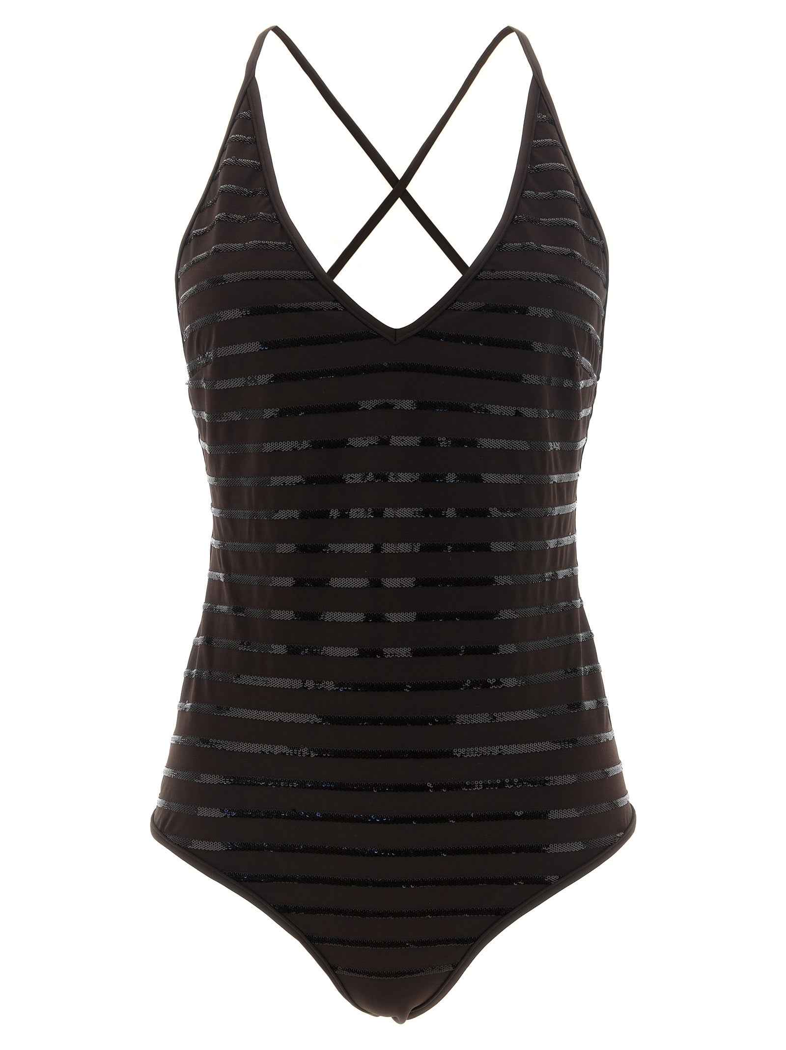 Brunello Cucinelli Brown Polyamide One-Piece Swimsuit