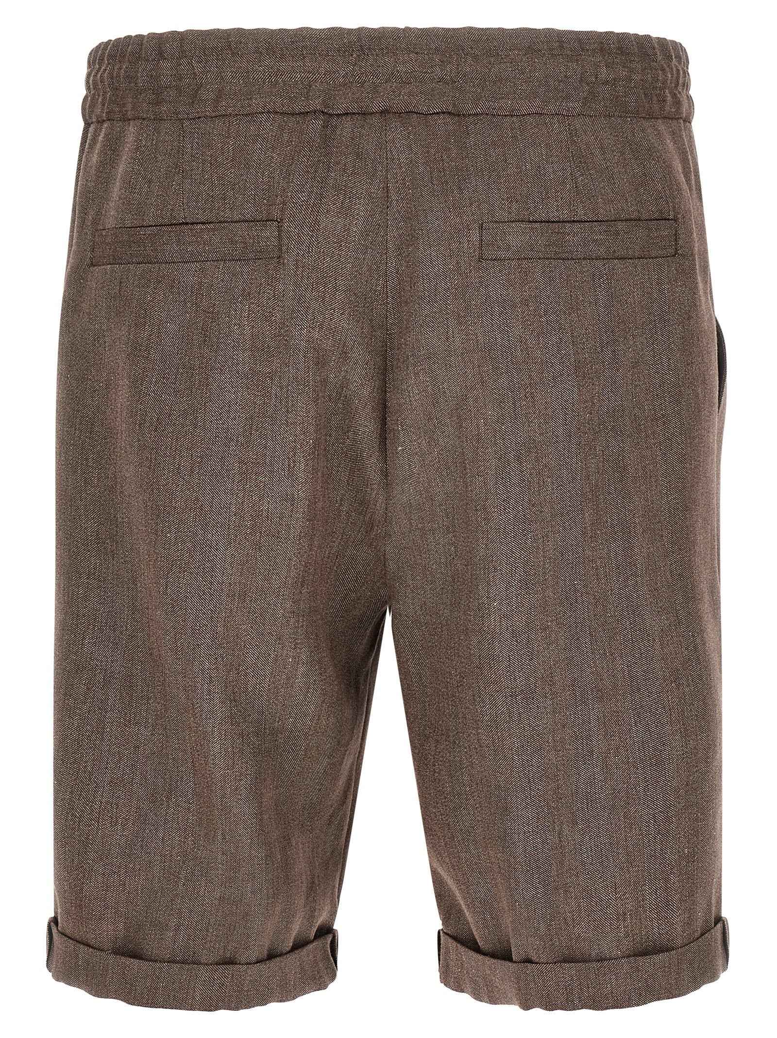 Brunello Cucinelli Brown Linen Bermuda Shorts