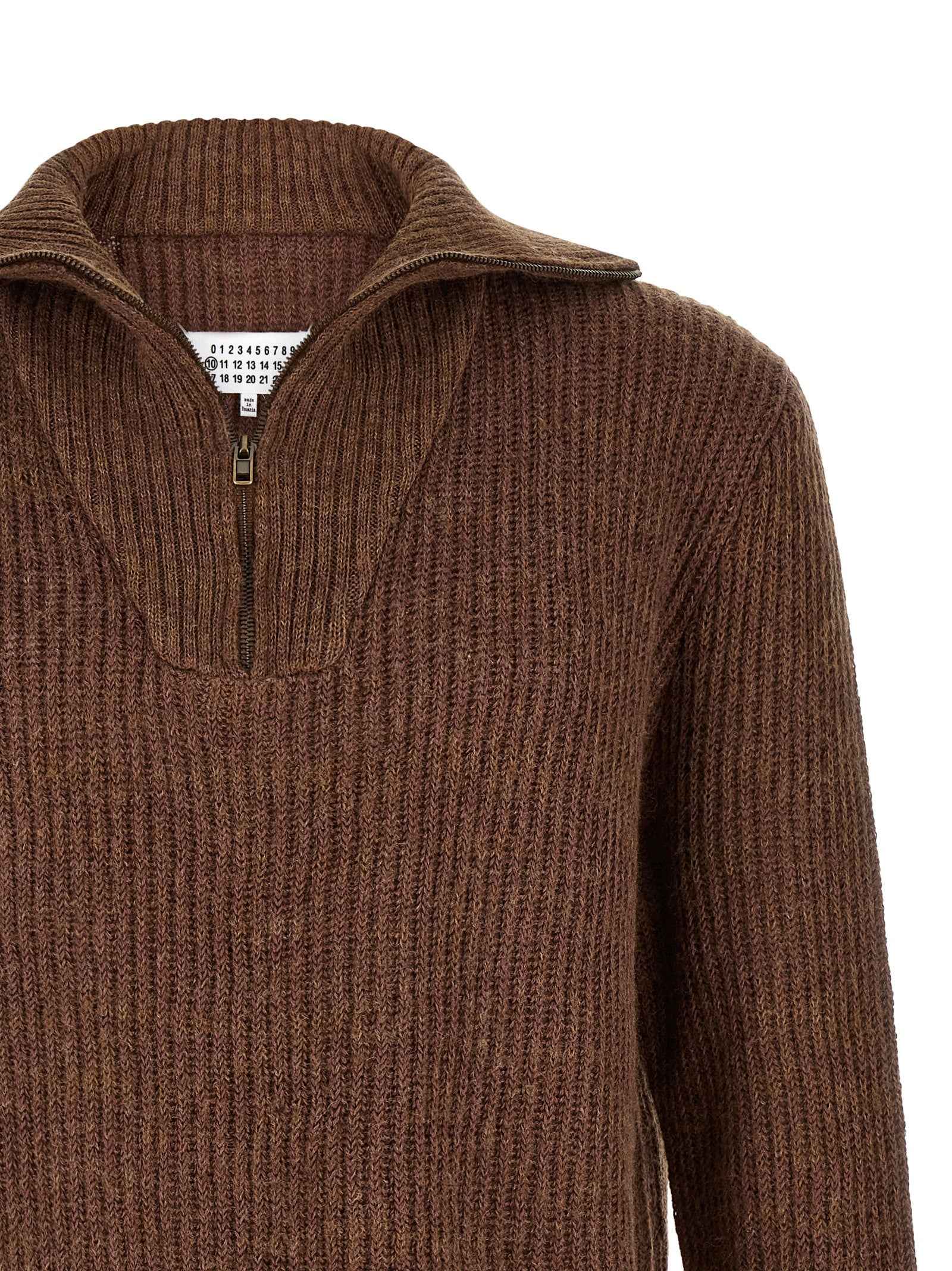 Maison Margiela Brown Linen Cardigan